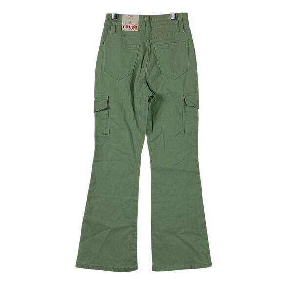 NWT YMI Pants Girls 8 Sage Green Cargo Bootcut Utility Lightweight Modern - Picture 3 of 5